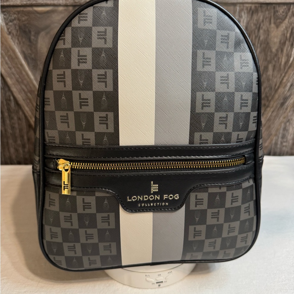 London Fog Black and Gray Monogram NWOT
